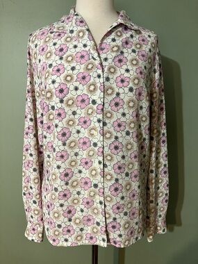 Women's Laura Scott Floral Button Down Blouse 14